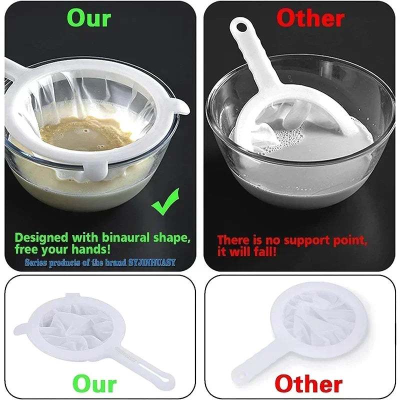 200 Mesh Kitchen Strainer Mesh Filter Sieve Food Strainer Nylon Mesh